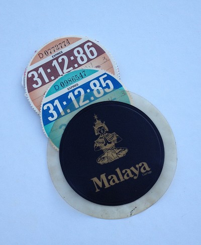 Porsche 924 Turbo original classic tax discs
